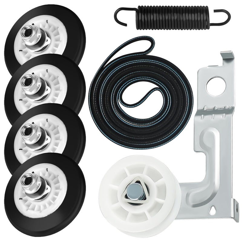 Romalon Dryer Repair Roller kit for Kenmore LG 4581EL2002C Roller Assembly 4561EL3002A Idler Pulley Assembly and 4400EL2001A (4400EL2001F) Dryer Belt - Image 1